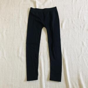 Black Cotton Blend Leggings Soft Thick Full Length Size S - Used